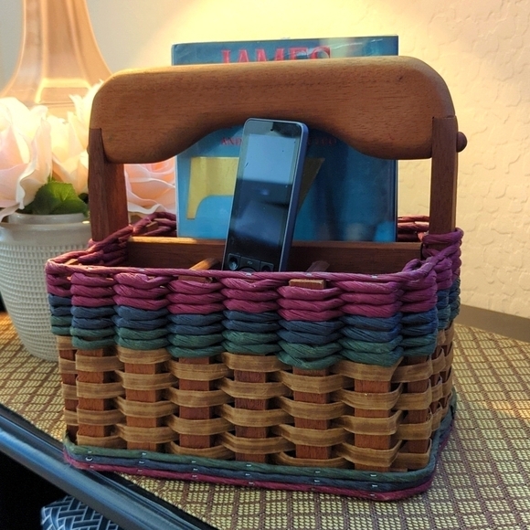 The Mixon Family Handmade Woven Wood Handle Caddy Basket - Picture 8 of 8